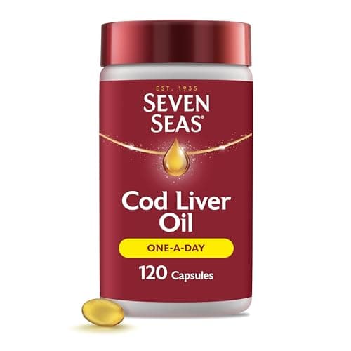 Image of Seven Seas Cod Liver Oil One-A-Day Omega-3 Fish Oil and Vitamin D, 120 Capsules, 4 Months Supply