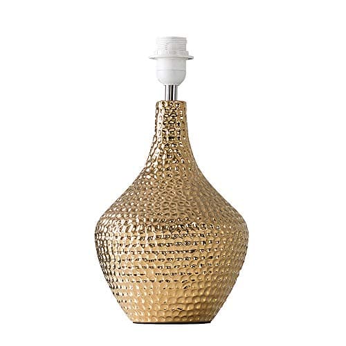Image of MiniSun | Modern Metallic Gold Indent Textured Ceramic Table Lamp Base | Table Lamps, Home Décor & Improvement Essential