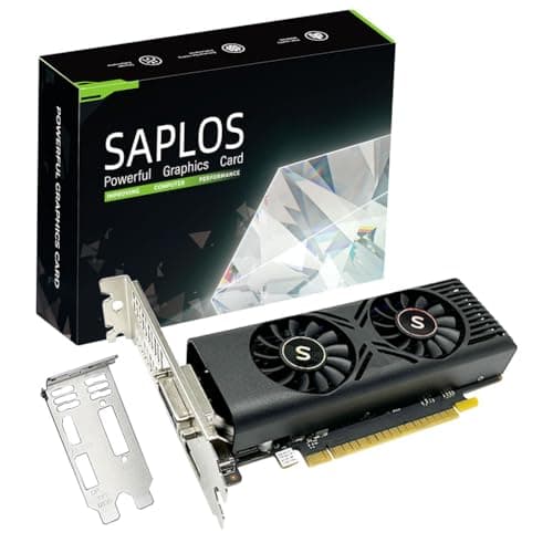 Image of SAPLOS GTX 1050 Graphics Card for PC, 4GB GDDR5 128-bit, HDMI DisplayPort DVI-D, Computer GPU, Gaming Video Card, Low Profile, PCI Express x16, DirectX 12