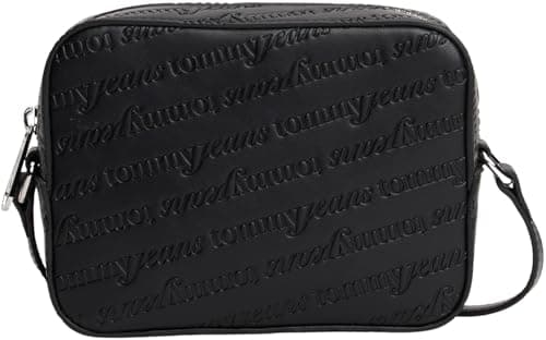 Image of Tommy Jeans Women's TJW MUST AOP CAMERA BAG AW0AW17865 Crossover, Black (Black), One Size