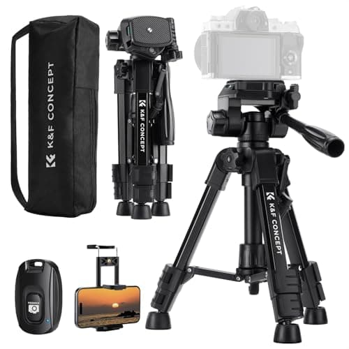 Image of K&F CONCEPT Mini Desktop Tripod for Camera, 24.8'' Tabletop Cellphone Video Tripods with Remote Control, Compact Travel Tripod for DSLR Cameras Camcorder Phone Spotting Scope S233A0