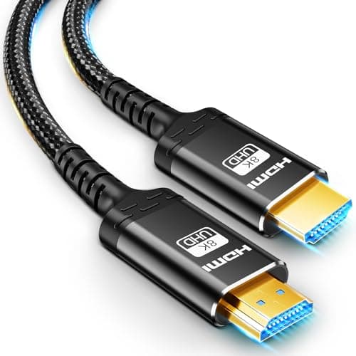 Image of Akake 10K 8K HDMI Cable 2.1-0.5M, 1M, 2M, 5M, 10M, 20M, 30M, 40M, 50M, 60M, 70M, 80M, 100M, Heavy Duty High-Speed Braided HDMI Cable with 48Gbps, Professional HDMI Cord, HDR Support (8K-0.5M)