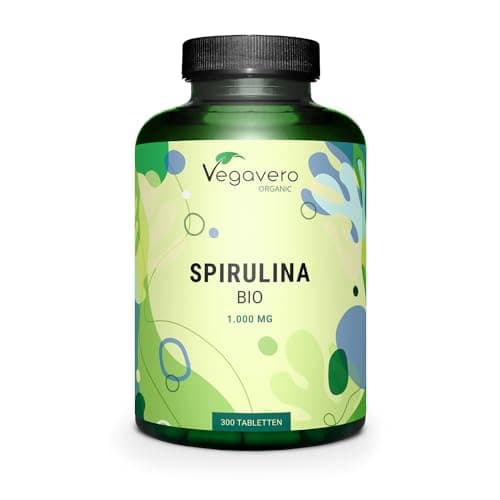 Image of Vegavero Organic Spirulina 4000 mg | 300 Tablets | NO Additives | Natural Source of Protein, Vitamins & Minerals | Vegan