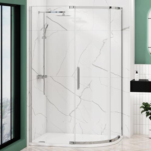 Image of Chelsea 1000 x 800mm Single Door Offset Quadrant Shower Enclosure Walk in Corner Cubicle Screen 8mm Easy Clean Glass, 1950mm Tall