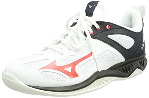 Image of Mizuno Ghost Shadow, Unisex Running, White/IgnitionRed/Salute, 4.5 UK (37 EU)