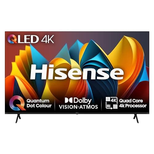 Image of Hisense 85 Inch 4K QLED Smart TV 85E7NQTUK - Quantum Dot Colour, 4K AI Processor, Dolby Vision Atmos, Smooth Motion, Sports Mode, Vidaa OS with Freely, Youtube, Netflix and Disney+ (2024 Model)
