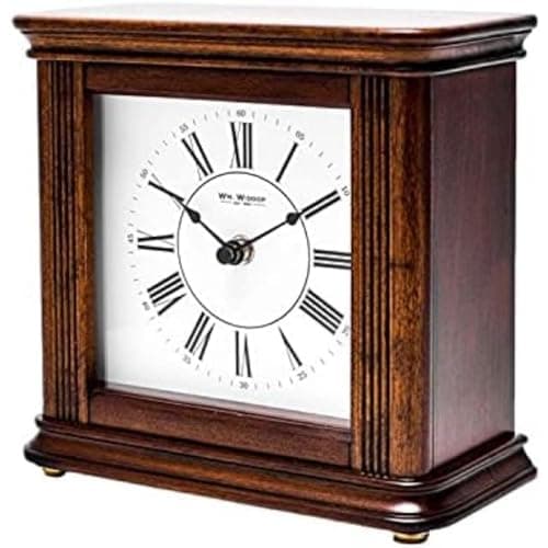 Image of Widdop Antique Column Design Square Westminster Chiming Mantel Clock, Choice of Chimes W2904