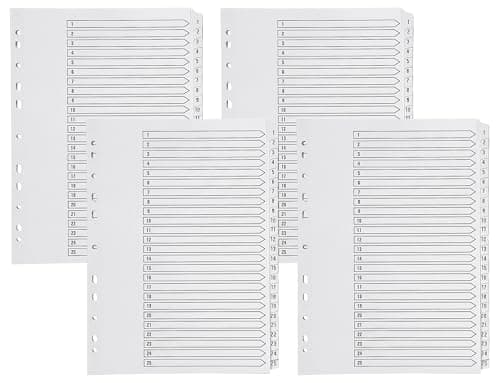 Image of Q-Connect 1-25 Index Multi-Punched Reinforced Board Clear Tab A4 White (Pack of 4)