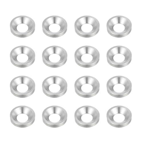 Image of sourcing map 16 Pcs M6 Finish Countersunk Washer, 2.8x15mm 304 Stainless Steel Counterbore Head Washers Gaskets Shim for Mechanical Accessories Parts, Silver