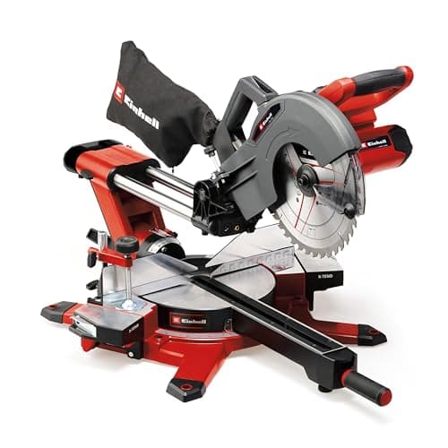 Image of Einhell Cordless Sliding Mitre Saw 36V Power X-Change, 254mm Drag, LED, Laser Guide, 340mm Drag, 45° Mitre, +/-47° Bevel, Single Bevel Circular Saw, Without Battery TE-SM 36/10 Li