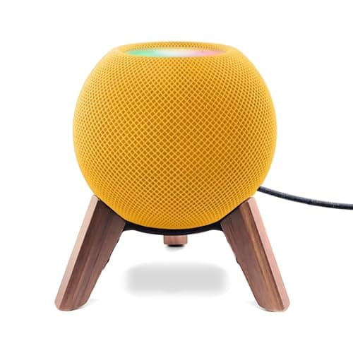 Image of yotommi Real Wood Stand for Homepod Mini,Wooden Tripod Mount with Metal Frame,Anti-Slip Safe Stable Wood Holder Compatible for Home pod Mini Speaker on Desk/table (Walnut)