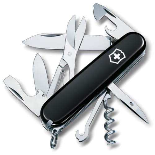 Image of Victorinox Climber Swiss Army Pocket Knife, Medium, Multi Tool, 14 Functions, Blade, Bottle Opener, Black