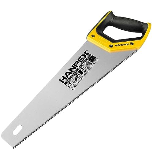 Image of Hanpex 350mm (14inch) Pro Hand Saw, 11 TPI Fine-Cut Handsaw - Sharp Manual Saw Idea for Cutting Wood, Sawing, Gardening, Trimming, Plastic Pipe, Drywall