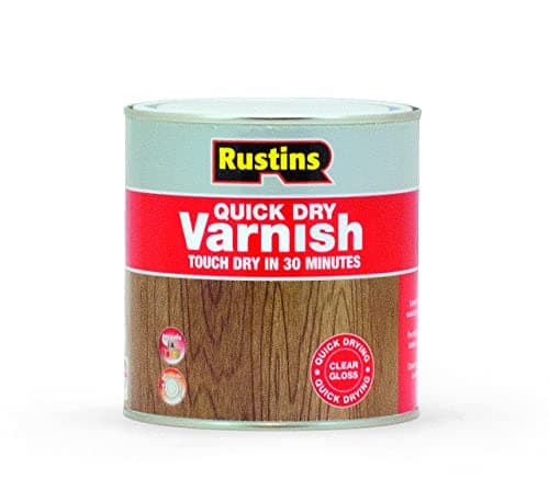 Image of Rustins Quick Dry Varnish Clear Gloss 1l -Fast-Drying Water-Based Wood Varnish; Durable Non-Yellowing Finish in Gloss, Satin or Matt for Indoor Use