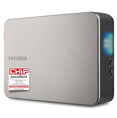 Image of Toshiba Canvio Flex 4TB – Portable 2.5’’ External Hard Drive (HDD) for Mac, Windows PC, Smartphone and Tablet Use, Compatible with Most USB-C and USB-A Devices, Warm Silver (HDTX240ESCCA)