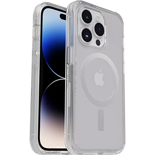 Image of OtterBox Symmetry+ Clear Case for iPhone 14 Pro for MagSafe, Shockproof, Drop proof, Protective Thin Case, 3x Tested to Military Standard, Antimicrobial Protection, Clear