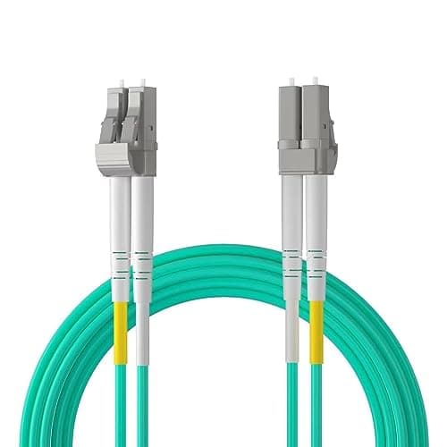 Image of 10Gtek [4 Pack] Fiber Patch Cable - LC to LC OM3 10Gb/Gigabit Multi-Mode Jumper Duplex 50/125μm LSZH Fiber Optic Cord for SFP Transceiver, Aque, 1-Meter(3.3-ft)
