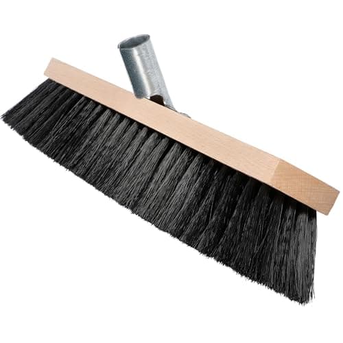 Image of Heavy Duty Broom Head with Soft PVC Bristles 40 cm – 16” Hard Bristle Brush for Yard Patio Driveway Caravan & Garage Garden – Outdoor Indoor Floor Sweeping Broom with Fitted Handle Bracket