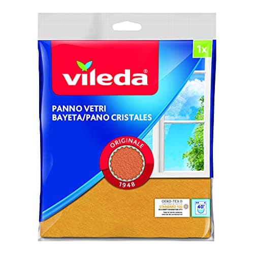 Image of Vileda Cloth Classic and Traditional Glass Cleaner, Deep Without Leaving Streaks and Lint. Pack of 1