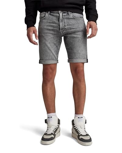 Image of G-STAR 3301 Slim Denim Shorts Shorts Men's , Grey (Faded Grey Neblina D10481-d535-g324) , 29W