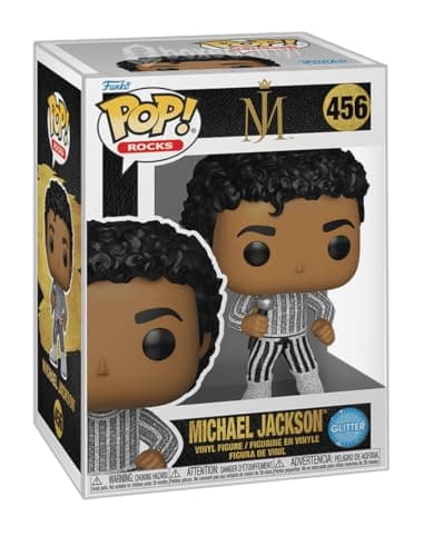 Image of Boxed Vinyl Rocks: Michael Jackson (Rock with You) Glitter Edition #456 - Bundle Soft Protector Case, Compatible with Funko Pop! Vinyl Figures