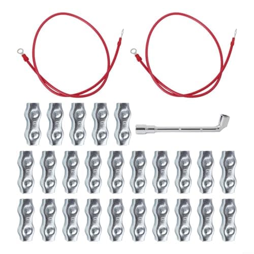 Image of Electric Fence Rope Connector Kit with Polyethylene Wire Splice and Fence Gate Cable for Livestock Horse Poultry Farm Repair