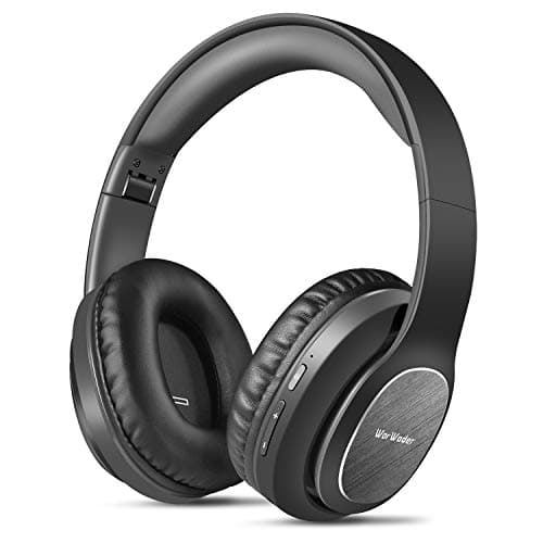 Image of WorWoder 80Hrs Wireless Over Ear Headphones, Bluetooth 5.0 Wireless & Wired Mode, HiFi Stereo Sound with Mic, Lightweight Headset with Deep Bass for Work Travel Online Class (BLACK)