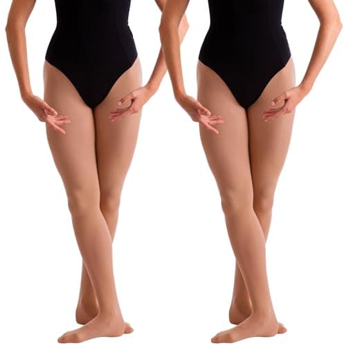 Image of 2 Pairs Dance Ballet Footed Tights (Age 3-5) (Tan)