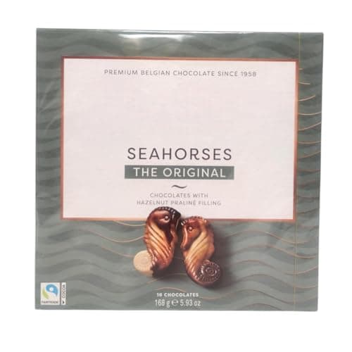 Image of Original Belgian Chocolate Seashells with Smooth Hazelnut Praline Filling – Luxurious Artisan Chocolates Crafted for Sharing, Gifting, and Indulgent Dessert Moments (Seahorses The Original (168g))