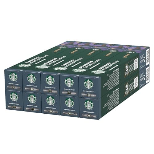 Image of STARBUCKS Espresso Roast by Nespresso, Dark Roast, Coffee Capsules 10 x 10 (100 Capsules)