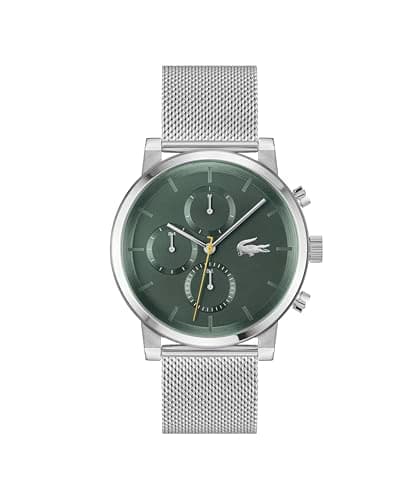 Image of Lacoste Analogue Multifunction Quartz Watch for Men Replay Collection with Silver Stainless Steel Mesh Bracelet - 2011410