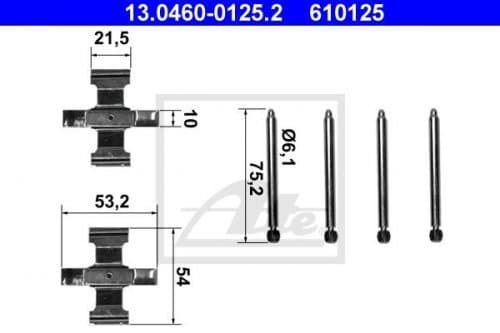 Image of Ate 13.0460-0125.2 Accessory Kit, Disc Brake Pads