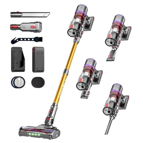 Image of UNINELL HOME Cordless Vacuum Cleaner UV5, 50Kpa 580W 70Mins Vacuum Cleaner for Home with Wall Mount Charging, Anti Tangle Stick Vacuum Self-Standing for Pet Hair/Carpet