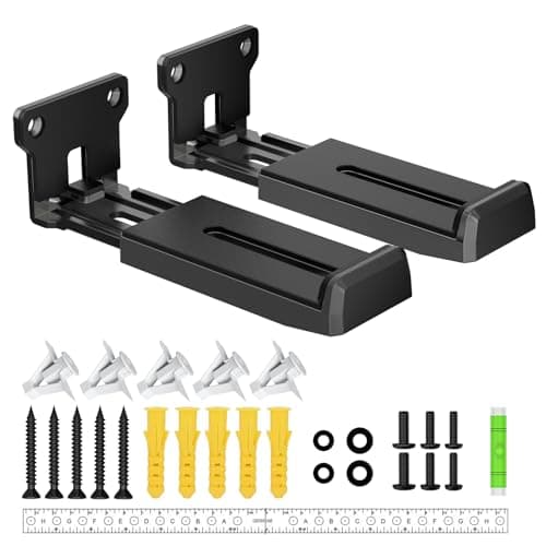 Image of ZUOLACO Soundbar Wall Mount Bracket for Samsung, Bose, Vizio, LG, Sony, JBL, Sonos and More Sound Bar Mounts Under TV, Hold up to 33 lbs, Depth Adjustable 3.6”-6.4”, Soundbar Shelf, Black