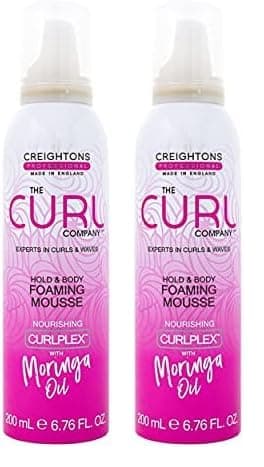 Image of The Curl Company Hold and Body Foaming Mousse (200 ml) - Defines Curls and Waves, Eliminates Frizz and Smoothes Unruly Flyways; Professionally Formulated with Curplex and Nourishing Moringa Oil