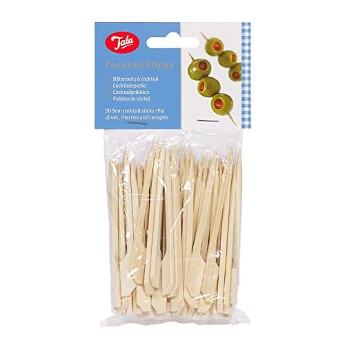 Image of Tala 50 Bamboo Cocktail Sticks, Brown, 9 cm