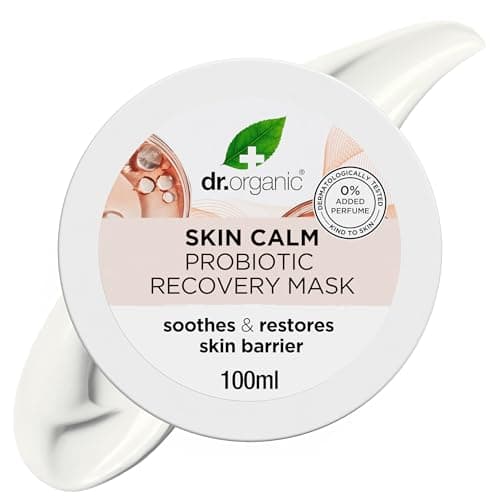 Image of Dr Organic - Skin Calm Probiotic Recovery Mask - Women's & Men's Skincare - For Redness, Dry, Sensitive & Irritable Skin - Vegan, Cruelty, Paraben & SLS Free - 100ml - 1 Pack