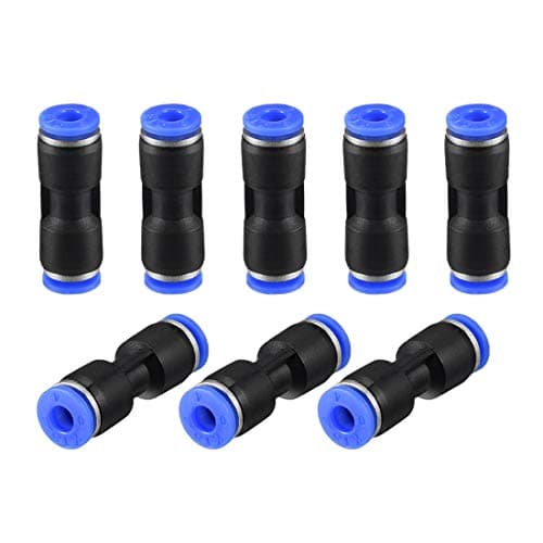 Image of sourcing map Straight Push Connectors,4mm OD,Plastic Straight Union,Push to Connect Tube Fitting,Push Fit Lock,Blue,8pcs