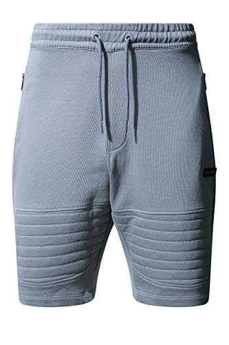 Image of 883 Police Seymour Men's Grey Jogger Shorts with Zipped Pockets (L)