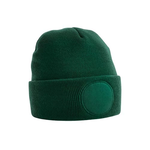 Image of Beechfield Unisex Circular Patch Cuffed Beanie (One Size) (Bottle Green)