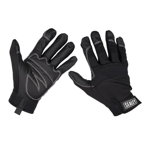 Image of Sealey MG798XL Mechanic's Gloves Light Palm Tactouch - X-Large, Black