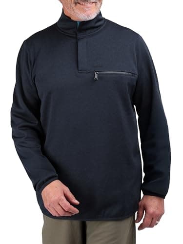 Image of Rohan Men's Campfire Fleece, High Neck Fleece With Secure Pockets - True Navy Marl, Medium
