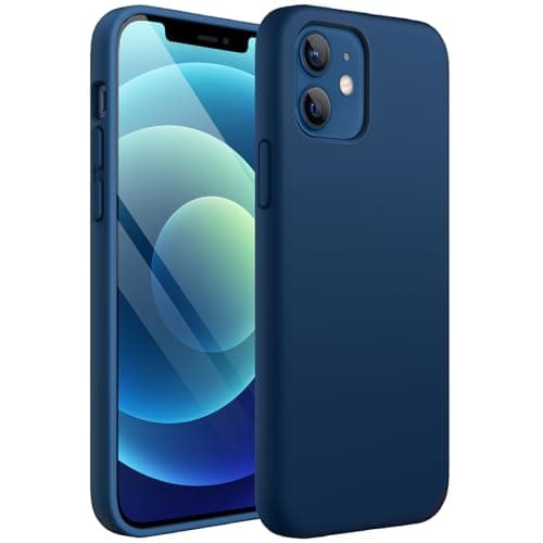 Image of JETech Silicone Case for iPhone 12 Mini 5.4-Inch, Silky-Soft Touch Full-Body Protective Phone Case, Shockproof Cover with Microfiber Lining (Blue Cobalt)