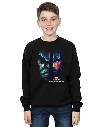 Image of Marvel Boys Thor Ragnarok Hulk Split Face Sweatshirt 12-13 Years Black