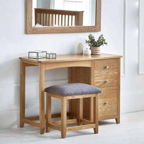 Image of Julian Bowen Mallory Single Pedestal Dressing Table + Stool Set