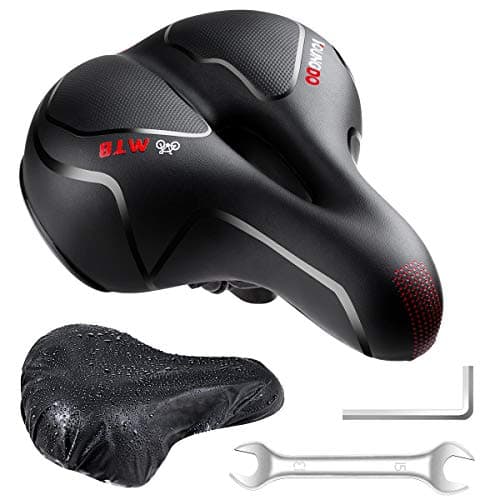 Image of Bike Seat, YOUNGDO Bicycle Saddle Comfortable Soft Wide Road Bike Gel Saddles, Breathable Mountain Bike Seat, Suitable for MTB Mountain Bike, Folding Bike, Road Bike, Spinning Bike, Exercise Bikes