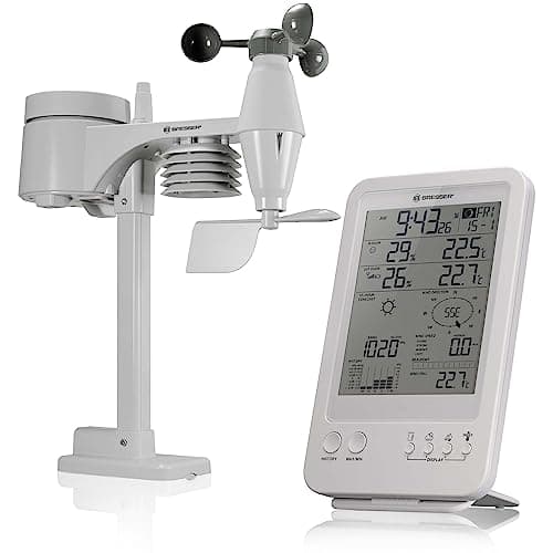 Image of Bresser Weather Station 5-in-1 with Outdoor Sensor and German DCF Radio Control Clock and Manual Mode For UK, White