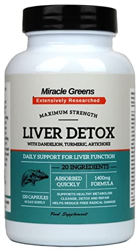 Image of Liver Detox and Repair – 1400mg Complex | High Strength with 20 Effective Ingredients | Boosted with Dandelion, Turmeric, Amino Acids, Vitamins and More | 120 Capsules - 60 Day Supply