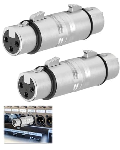Image of 2 Pack XLR 3-Pin Female to Female Adapter Gender Changer Mic Barrel Universal Extension Expand Connectors for Microphones RF Audio Interfaces Mixing Consoles Power Amplifiers Cameras Sound Cards