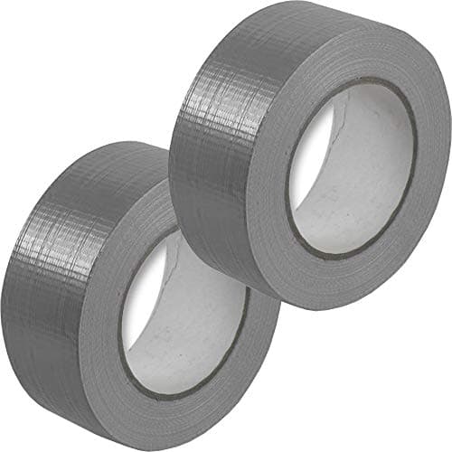 Image of Right Pack 2 x Premium Rolls Silver/Grey Duct Tape 48mm x 50m (2”), Strong Heavy Duty Waterproof Cloth Gaffer Gaffa Book Binding Indoor Outdoor